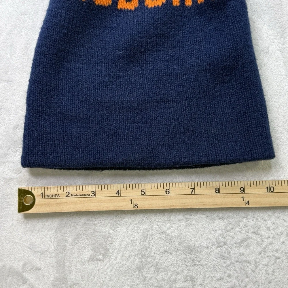 Vintage 80s Auburn Tigers Reversible Knit Beanie Hat Blue‎ Orange College